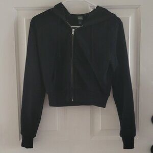 Cropped Black Emo Goth Hoodie